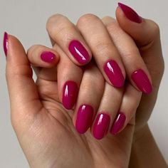 Pink Nails for Winter 2023-2024 18 Ideas - women-club.online Ruby Pink Nails, Strawberry Nail Color, Raspberry Pedicure, Deep Raspberry Nails, Pink Red Nail Polish, Simple Nails Painted, Cranberry Pink Nails, Magenta Red Nails, Berry Colour Nails