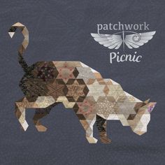 the patchwork pig is made up of many different patterns and shapes, including wings