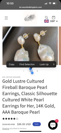 White Pearl Earring, Baroque Pearl Earrings, Baroque Pearls, Pearl White, Pearl Earrings, 10 Things