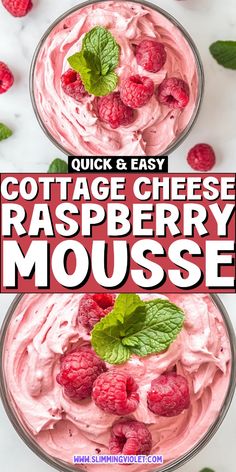 raspberry mousse with text overlay