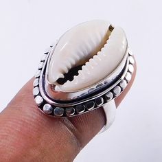 Shell Ring, Cowrie Shell, Boho Ring, Gift Ring, 925 Jewelry, Sea Shell, Boho Rings, Ring Handmade, 925 Sterling Silver Jewelry