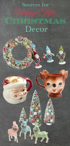 a book with christmas decorations and figurines on it