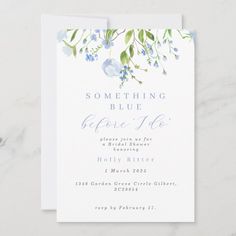 Something Blue Before I Do Floral Bridal Shower Invitation | Zazzle