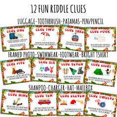 12 fun riddle clues for christmas and new year's eve in english or spanish