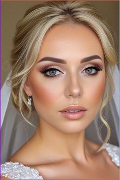 Ball Makeup Looks Blue Eyes, Cool Toned Bridesmaid Makeup, Formal Inspo Makeup, Makeup For Wedding Blue Eyes, Bridal Green Eyes Makeup, Bridal Makeup Fall Romantic, Champagne Bridal Makeup Look, Timeless Bride Makeup, Wedding Winter Makeup