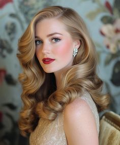 Hollywood Waves for iciness Formal Hairstyles Old Holly Wood Hair, Wedding Hair Old Hollywood, Old Hollywood Hair Long, Human Face Expressions, Hollywood Waves Middle Part, Vintage Hair Updo, Hollywood Waves Hairstyle, Old Hollywood Glamour Hair, Easy 50s Hairstyles