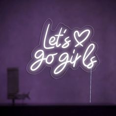 Let'S Go Girls Neon Light Quote Design Jewelry Room, Teen Bedroom Designs, Bedroom Dorm, Teen Bedroom, Unique Presents, Led Signs, Led Neon, Neon Lighting, Neon Sign