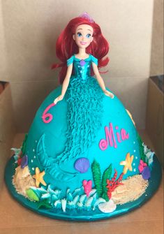 Ariel Mermaid Birthday Cake, Mermaid Princess Cake Ideas, Ariel Barbie Cake, Ariel Barbie Birthday Cake, Princess Ariel Birthday Cake, Ariel Birthday Party Cake, Doll Mermaid Cake, Ariel Cake Ideas, Ariel Mermaid Cake