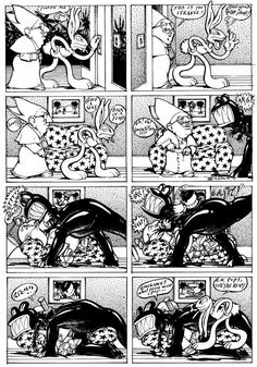 the comic strip is in black and white