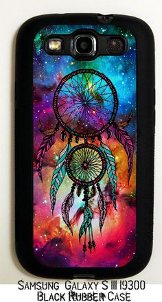 a colorful phone case with an image of a dream catcher on it's back