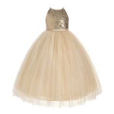 The elegant bodice features is made out of sparking sequins with a high neckline and keyhole detail at the back. The skirt has 5 layers, top 2 layers are made of elegant tulle. 3rd is layer of soft satin, 4th layer is a netting attached to the 5th layer for additional fullness, the 5th layer is a satin lining to bring comfort to your little girl while wearing the dress. The waistline is decorated with a ribbon sash to make this dress more elegant. Hidden zipper closure in the back. Size: 6.  Col Halter Flower Girl Dress, Girls Evening Dresses, Black Flower Girl Dress, Sequin Flower Girl Dress, Girls Communion Dresses, Satin Flower Girl Dress, Girls Tulle Dress, Princess Flower Girl Dresses, Girls Lace Dress