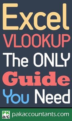 the text excel vlookup, the only guide you need on a black background