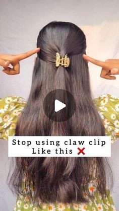 Hairdos With Clips, Using Hair Clips For Long Hair, How To Style A Claw Clip With Long Hair, Half Up Half Down Hair Easy Claw Clip, Claw Clip Hacks For Curly Hair, How To Style A Claw Clip Medium Hair, Half Up Small Claw Clip, Half Hair Claw Clip, How To Use Mini Claw Clips