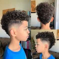 Curly Hair Mohawk Fade, Biracial Mens Haircut, Mohawk Boys Curly Hair, Mixed Kid Haircut, Curly Faux Hawk Boy, Fohawk Haircut Fade Curly, African American Boys Haircut Trendy, Biracial Men Hairstyles, Haircuts For Mixed Boys Curly Hair