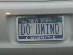 a license plate that says do umt nd on it's front bumper