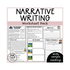 an interactive worksheet for the writing process, with text and pictures on it