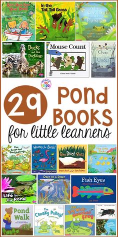 the cover of twenty pond books for little learners with pictures of animals and plants