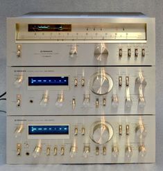 an electronic device with many knobs and controls