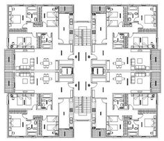 the floor plan for an apartment building with multiple floors and several rooms, including one bedroom