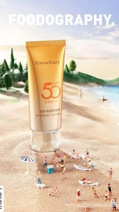 a magazine cover with people on the beach and an advertisement for sunscreenr 50