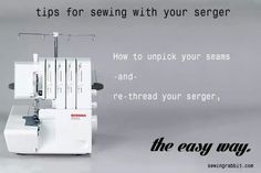 a sewing machine with the words tips for sewing with your seger