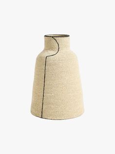 Tall woven seagrass vase with black line running up the side. Zara Home, United States Of America, Zara, Vase, The Unit, Bring It On