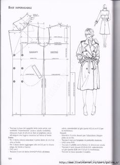 an image of a woman's trench coat and dress pattern from the sewing book