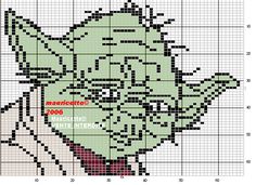 a cross stitch pattern with the face of yoda from star wars