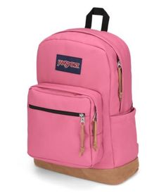 The Right Pack backpack is a long-time favorite, and for good reason. Featuring a suede leather bottom for extra durability, a side water bottle pocket, and an internal laptop sleeve. Something about the Right Pack just feels so...right. Cute Backpacks For Middle School Jansport, Cute Backpacks For Middle School, Backpacks For Middle School, Space Water Bottle, Pink Backpacks, Jansport Right Pack, Backpack Jansport, Clothes School, Pack Backpack