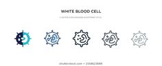 four different types of white blood cells on a white background with blue and black text