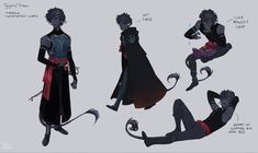 the concept art for an upcoming animated film is shown in three different poses, including one with