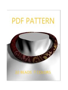 a red and brown snake skin bracelet with the words, pdf pattern on it