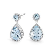 Aquamarine and Diamond Drop Earrings | Florence | Brilliant Earth Aquamarine Drop Earrings, Birthstone Gems, Prom 2023, Aquamarine Earrings, Drop Design, Aquamarine Jewelry, Sky Blue Topaz, Diamond Drop Earrings, Girly Jewelry