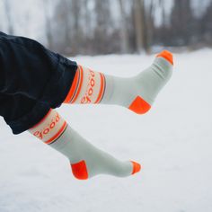 It's All Good Unisex Socks - Sage/Orange - The Montana Scene Sage And Orange, Orange Color Scheme, Retro Socks, Orange Color Schemes, Its All Good, Cool Socks, Store Fronts, All Design, Color Scheme