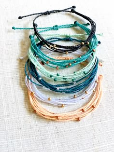 Adjustable Pura Vida Style Bracelet Waterproof Bracelet - Etsy Pura Vida Bracelets Diy, Cord Bracelet Diy, Wax Cord Bracelet, Cute Friendship Bracelets, Friendship Bracelets Designs, Bracelets Handmade Diy, Fun Bracelet, Cord Jewelry, Bracelet Simple