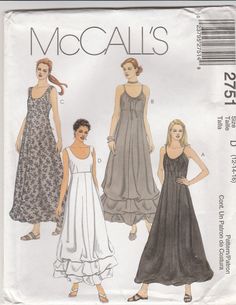 Unique Summer Dresses, Drawstring Neckline, Miss Dress, Empire Dress, Couture Vintage, Mccalls Patterns