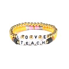 PRICES MAY VARY. Thanks for Teachers-Teachers play an important role in the growth of students, they are loved and appreciated for all they do and for who they are. Teacher Appreciation Bracelets-May wearing this bracelet bring you much luck and show your wisdom and selfless love in education. Size-The teacher bracelet is elastic, stretch to fit most wrists. Material-This bracelet is made of high-quality materials, which can be worn for a long time without any burden on you. Best Gifts-This teac Teacher Bead Bracelet, Multicolor Adjustable Jewelry For Teacher Appreciation, Multicolor Adjustable Beaded Bracelets For Teacher Appreciation, Adjustable Multicolor Beaded Bracelets For Teacher Appreciation, Adjustable Letter Beads Jewelry For Teacher Appreciation, Encouraging Bracelets, Teacher Bracelet, Selfless Love, Clay Bracelet