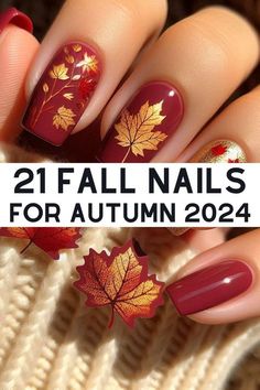 This fall, discover the latest nail design trends for 2024 that we're loving. From chic and simple designs to bold colors and intricate art, there's something for everyone. Whether you prefer short, almond-shaped nails or classic square styles, our collection has the perfect inspiration. Embrace the beauty of autumn with stunning designs that reflect the season's warmth and charm. Beautiful Fall Nails Design, Autumn Leaf Nail Art, Fall Nail Designs With Pumpkins, Autumn Nails 2024 Short, Gel X Nail Ideas Almond, Nail Art Autumn 2024, Fall Painted Nails, Autumn Short Nails Design, Autumn Nails 2024 Almond