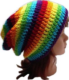 Swirl Crochet, Crochet Slouch Beanie, Rainbow Beanie, Hipster Beanie, Hipster Hat, Rainbow Hats, Bohemian Chic Fashion, Festival Hat, Slouch Beanie