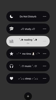 an iphone screen with the text do not disturb, study reading on and no time to sleep