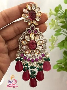 Exclusively High quality and Unique designs real kundan Big Bridal Earrings for Indian Wedding and parties. Luxury Kundan Earrings With Zari Work, Luxury Kundan Earrings With Gota Work, Luxury Hand Set Bridal Earrings For Engagement, Luxury Bridal Earrings With Intricate Multicolor Design, Traditional Luxury Bridal Earrings For Engagement, Luxury Heavy Kundan Chandbalis, Luxury Hand-set Bridal Earrings For Festivals, Traditional Luxury Heavy Earrings, Luxury Kundan Bridal Earrings For Wedding