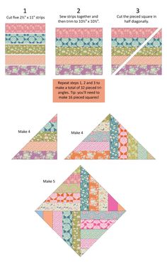 the instructions for how to make an origami house from scraps and fabrics