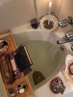 Bathroom With Crystals, Spiritual Baddie Room Aesthetic, Clean Witchy Aesthetic, Spiritual Self Care Aesthetic, Clean Witch Aesthetic, Goddess Apartment, Zen Vibe Photos For Some Calm, Spiritual Decor Ideas Home, Aphrodite Bathroom