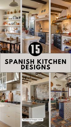 five spanish kitchen designs with text overlay