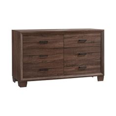 an image of a wooden dresser with drawers