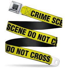 BD Wings Logo CLOSE-UP Full Color Black Silver Seatbelt Belt - CRIME SCENE DO NOT CROSS Yellow/Black Webbing Punisher Logo, Seatbelt Belt, Scene Accessories, Yellow Belt, Buckles Fashion, Wings Logo, Branded Belts, Fashion Belts, Seat Belt