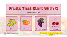 the fruits that start with o