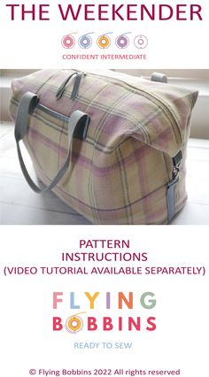 The Flying Bobbins Weekender Bag Pattern & Tutorial-Sewing Pattern-Flying Bobbins Haberdashery Diy Weekend Bag, Duffel Bag Sewing Pattern, Weekender Bag Pattern, Handbag Sewing, Costume Sewing, Bags Patterns, Diy Bags Patterns, Diy Bags, Kit Bag