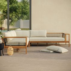 Love your Callais, but crave novelty? We understand. Thats why weve put together the Callais cushion cover set. The same tightly woven, easy-wipe cover you know and love, but in a new-to-you color. Available in three shades, you can update your deck and enjoy the outdoor sofa youve come to love. Ivory Sectional, Chic Outdoor Furniture, Modern Cushion Covers, Clayton Homes, Modern Cushions, Outdoor Couch, Patio Sofa, Deck Decorating, Outdoor Sectional