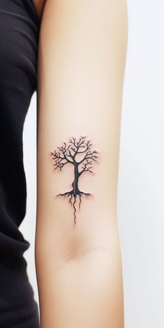 A refined, lifelike tree tattoo graces the wrist, visually symbolizing the wearer's commitment to preserving the environment. Visit our 'TreeTee' Etsy shop, where every tee purchased aids in planting a tree, echoing our shared journey towards a healthier planet. Wrist Tree Tattoo, Tree Line Tattoo, Tattoo On The Wrist, Cousin Tattoos, Aesthetic Tree, Date Tattoos, Remembrance Tattoos, Tree Tattoo Designs